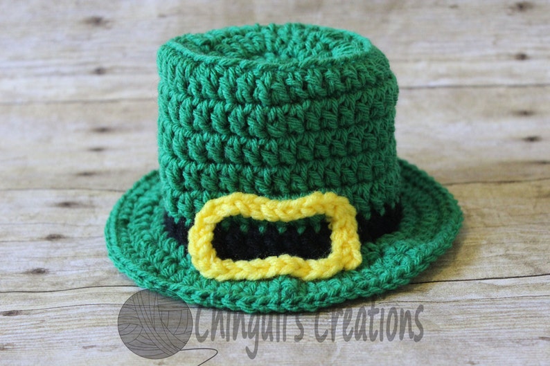 Crochet Leprechaun Hat Baby Irish Hat Bow Tie Baby Saint Patrick's Day Outfit Leprechaun Hat and Bow tie Baby Boy St Patrick's Day Outfit image 2