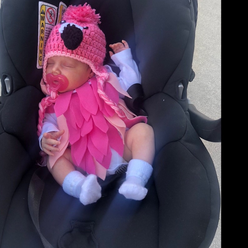 Baby Flamingo Costume Baby Flamingo Bodysuit and Crochet Etsy