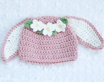 Crochet Bunny Hat ONLY Baby Easter Bunny Hat Newborn Bunny Hat Crochet Bunny Hat Photo Props Easter Props for Babies