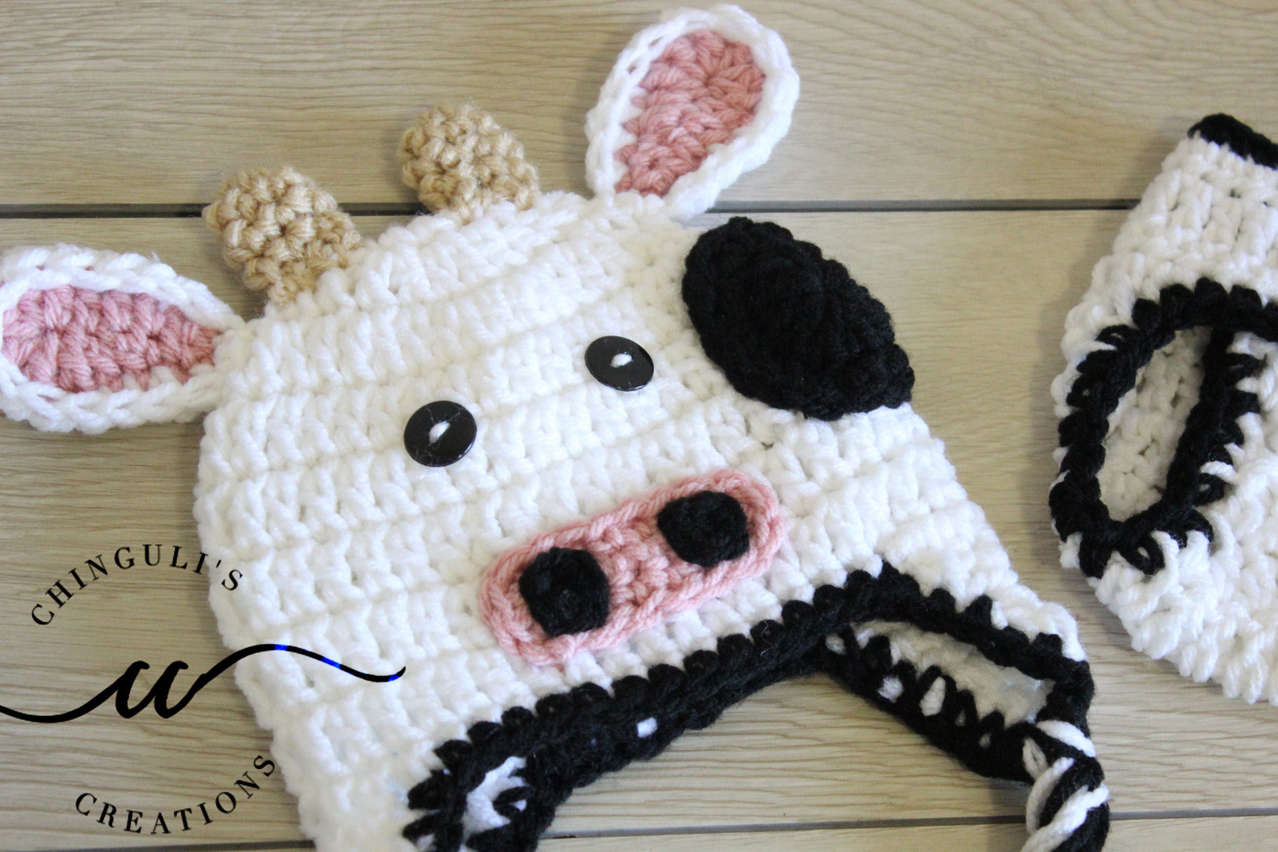 Baby Cow Crochet Hat Newborn Cow Hat Kids Cow Hat Halloween Etsy