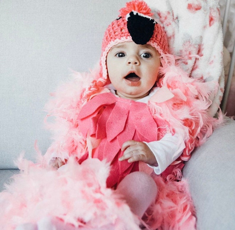 Baby Flamingo Costume Baby Flamingo Bodysuit and Crochet Etsy