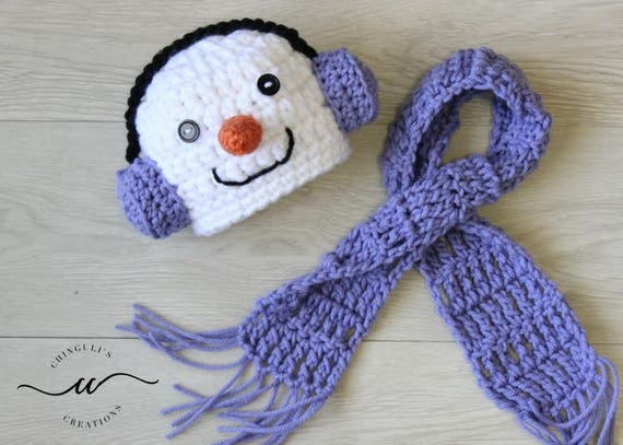 crochet snowman hat
