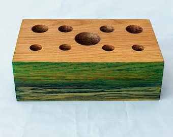 1692-Recycled Oak desk organiser. FREE UK P&P