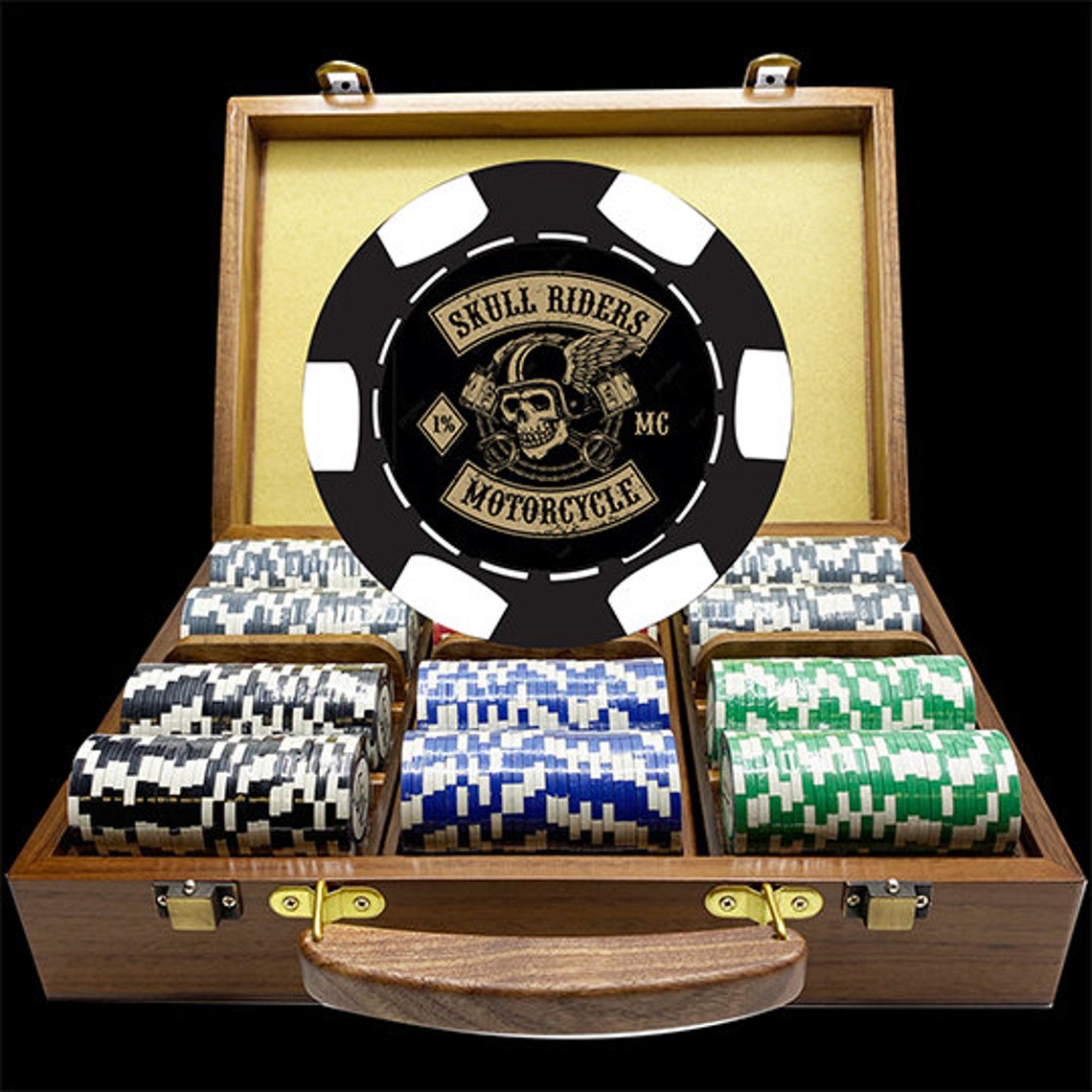 300 Premium Luxury Wood Case Custom Poker Chip Set The Etsy