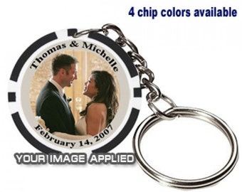 Wedding Favor Key Chains - 100 Personalized Wedding Key Chain Tokens