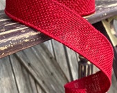 10 Yards, Wired Ribbon, Red Burlap