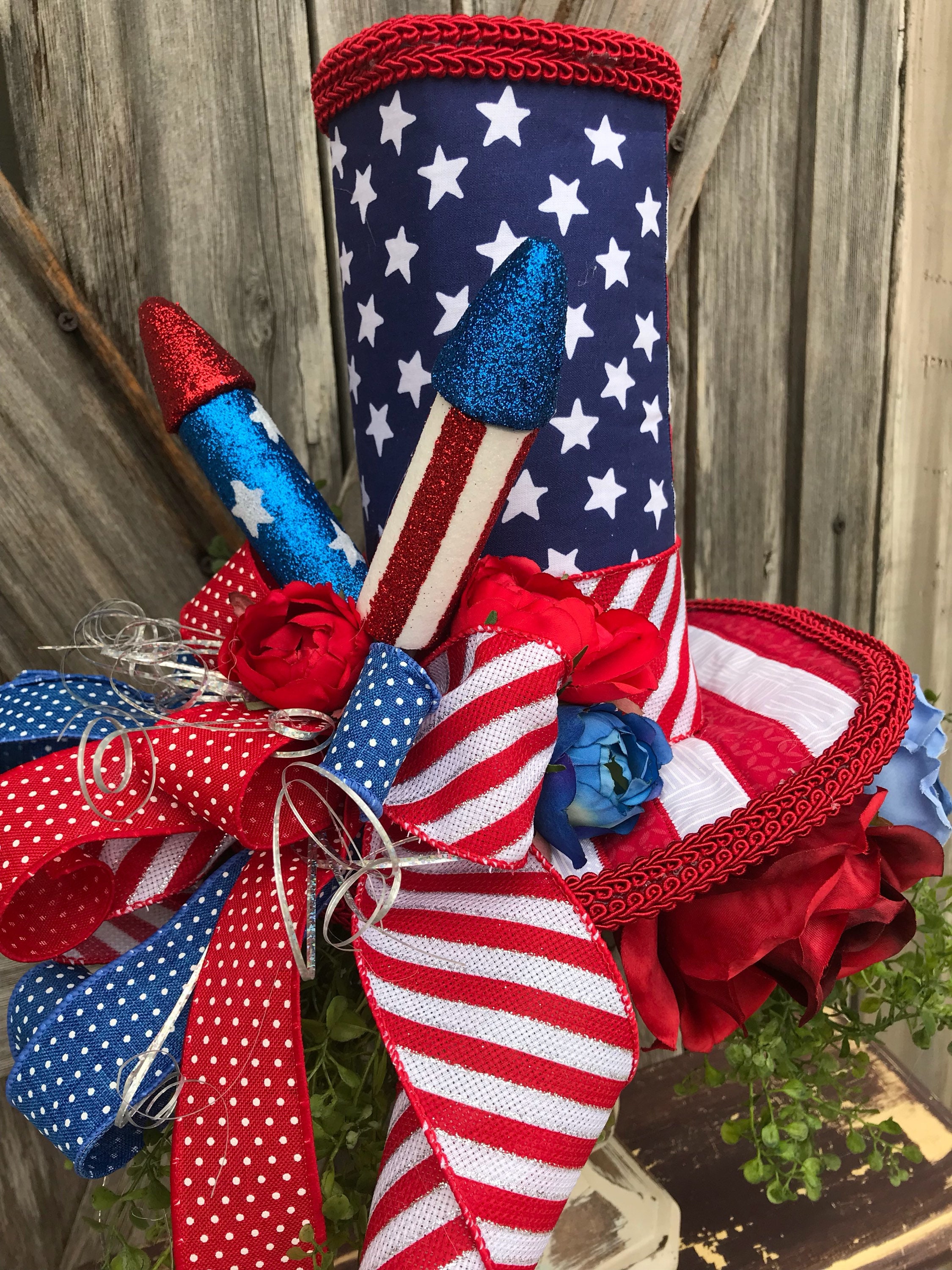 Patriotic Floral, Patriotic Arrangement, Patriotic Centerpiece