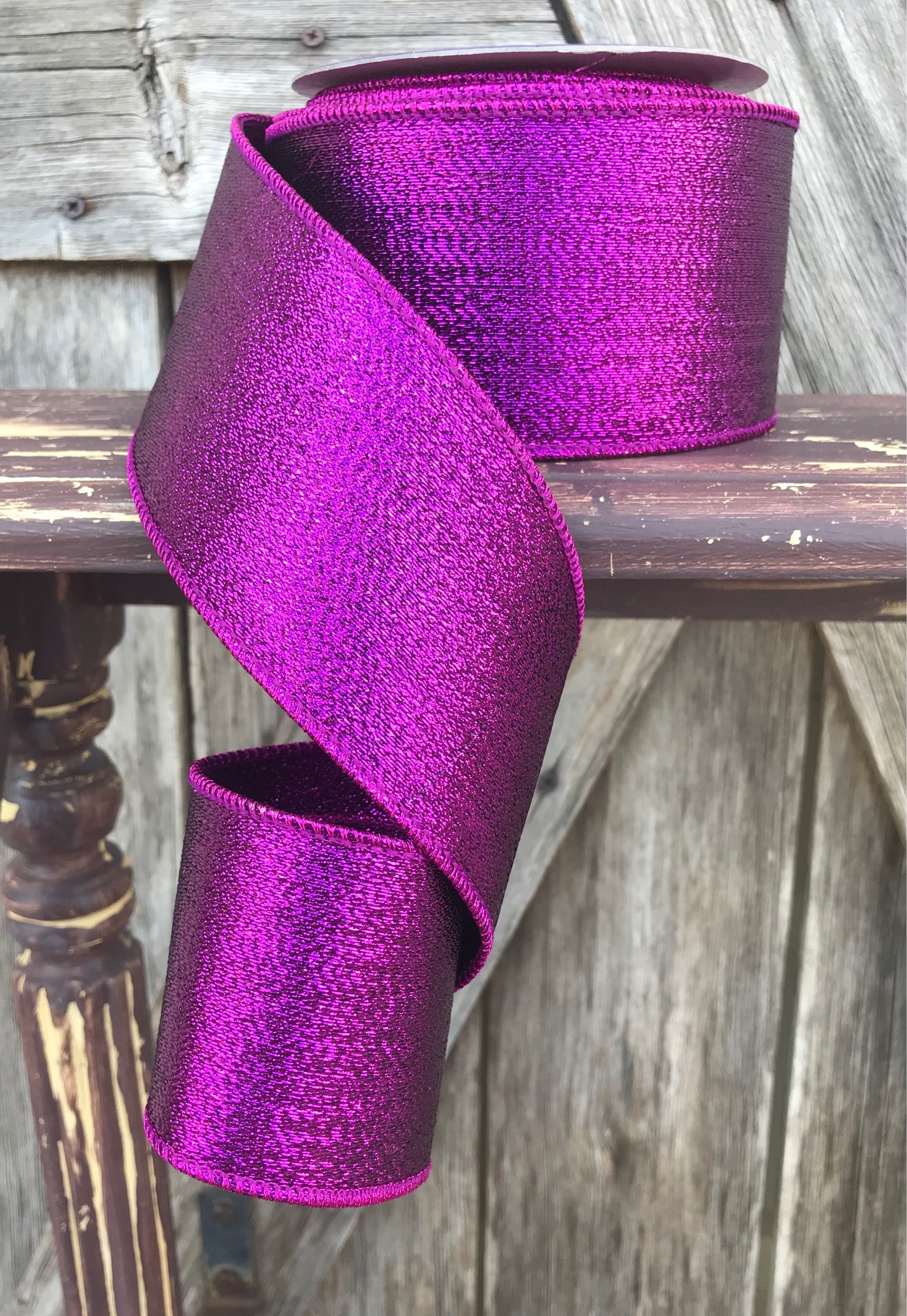 Wired Ribbon 2 1/2 Inch Ribbon Purple Ribbon 3 Yards