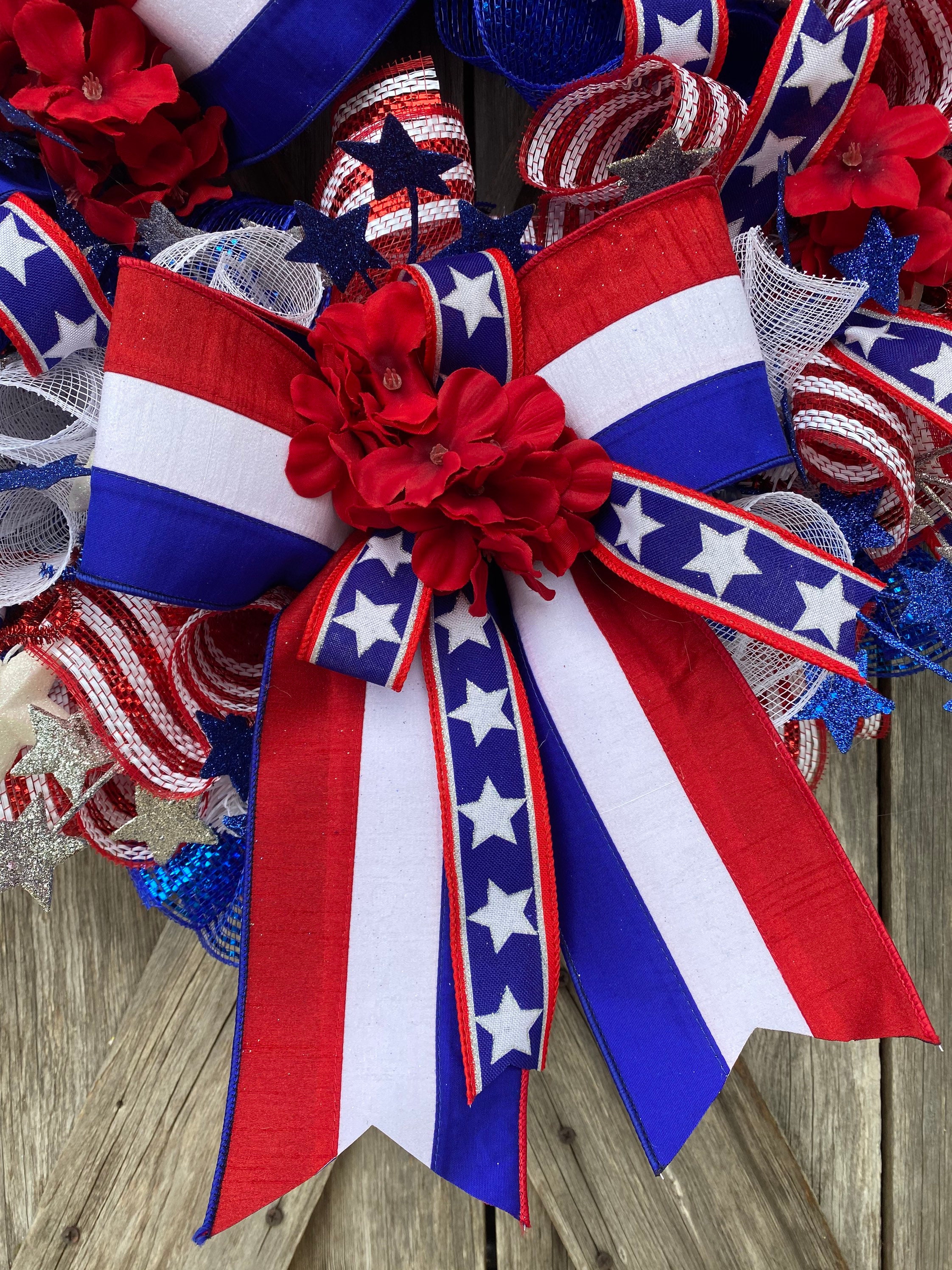 Patriotic Wreath for Front Door Summer Wreath Front Door Wreaths