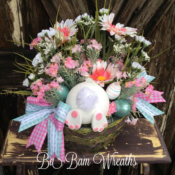 Easter Floral, Easter Arrangement, Easter Centerpiece, Spring Floral, Spring Arrangement, Spring Centerpiece, Bunny Butt
