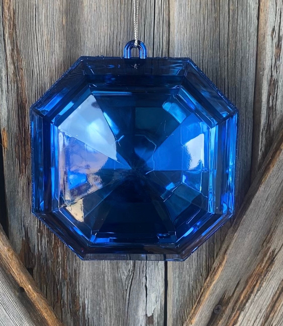 Blue Jewel 6 Inch Shatterproof Ornament