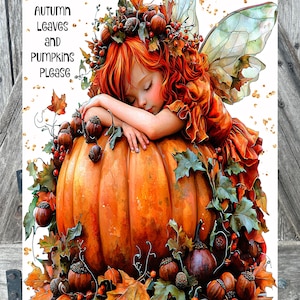 Hojas de otoño y calabazas, por favor, letrero de otoño, decoración de otoño, arte mural de otoño