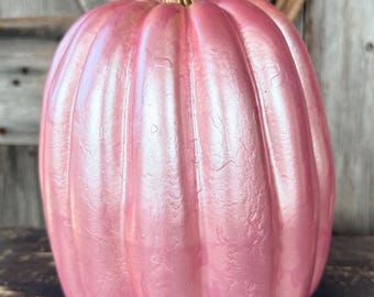 Pink Pearlized Pumpkin 7.5 Inches