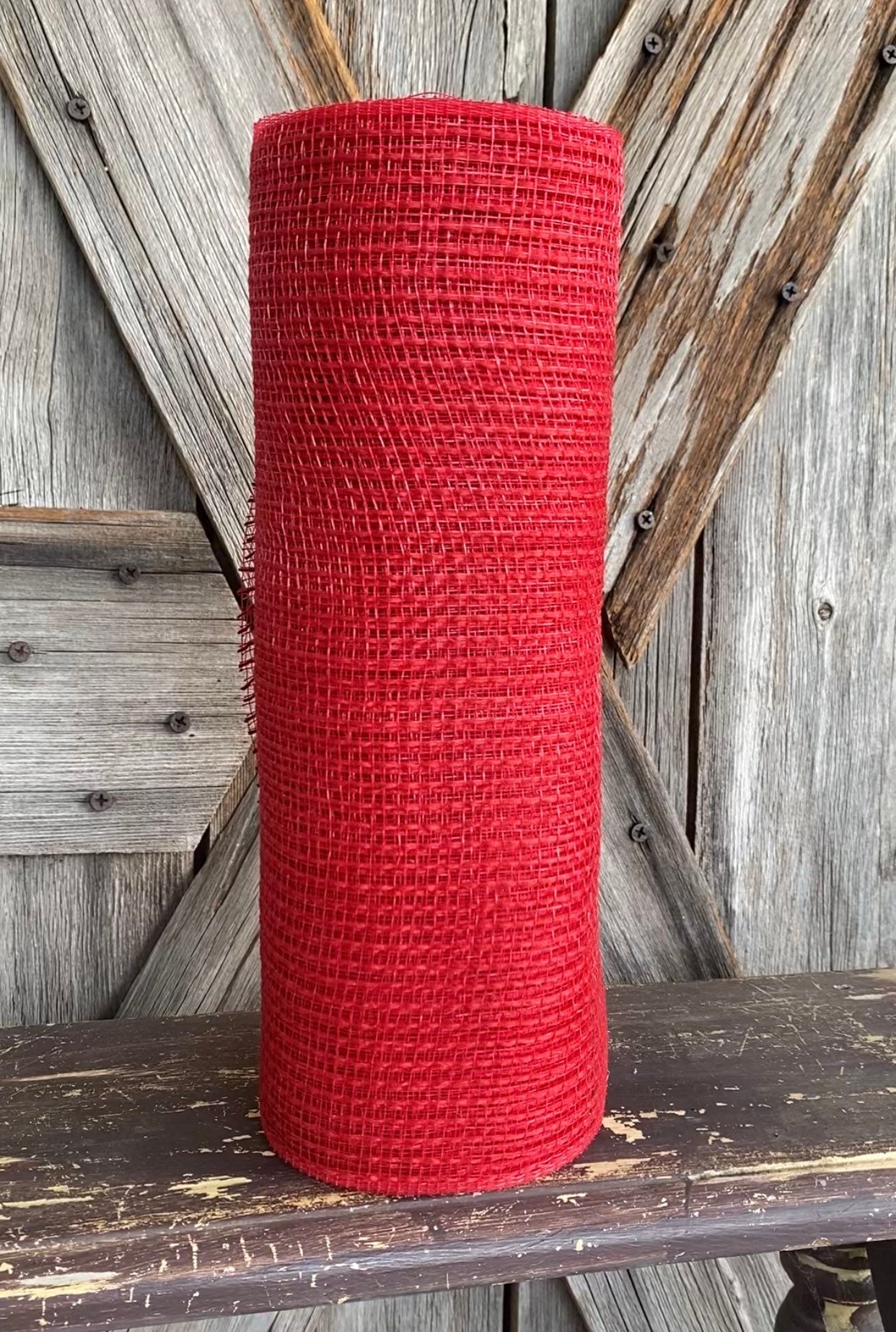 10 Yards, Red Jute Mesh