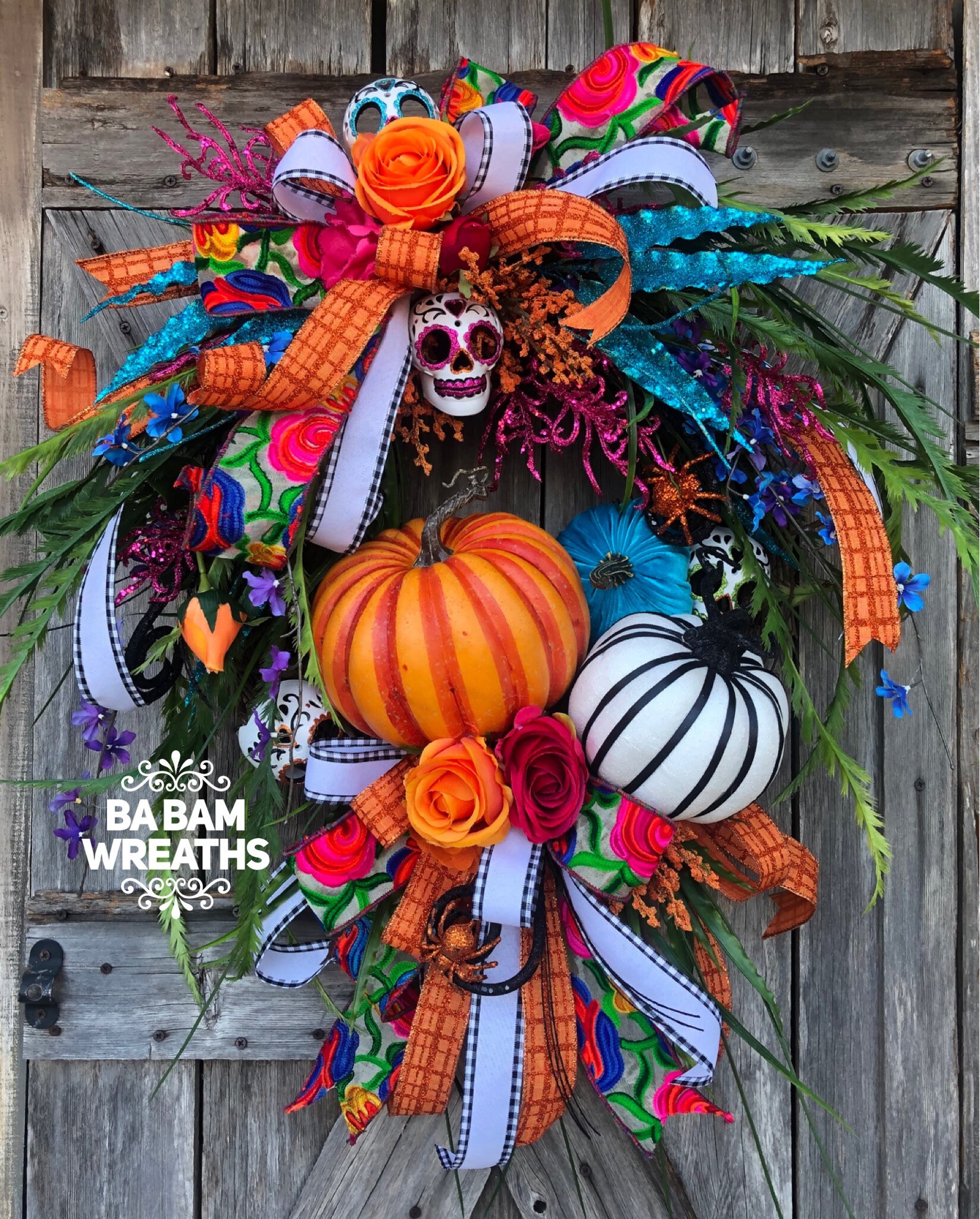 Skeleton Wreath, Skeleton Decor, Halloween Wreath, Halloween Decor