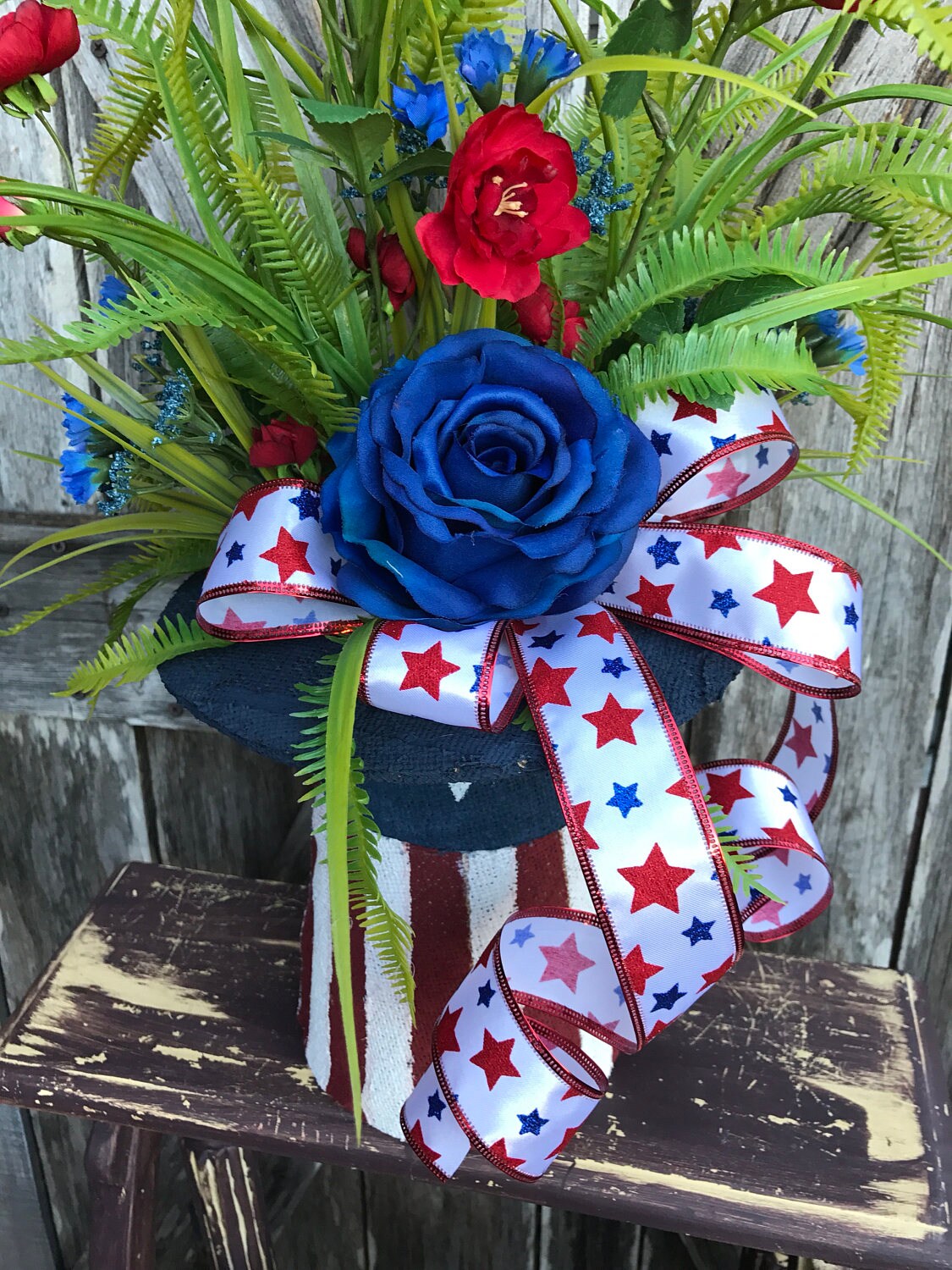 Patriotic Floral, Patriotic Arrangement, Patriotic Centerpiece