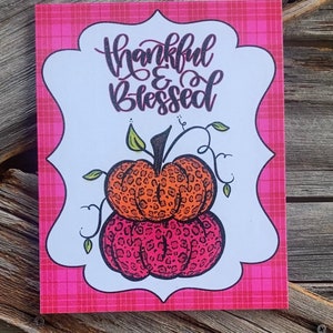 Guepardo agradecido y bendecido, letrero de otoño, decoración otoñal, arte mural otoñal