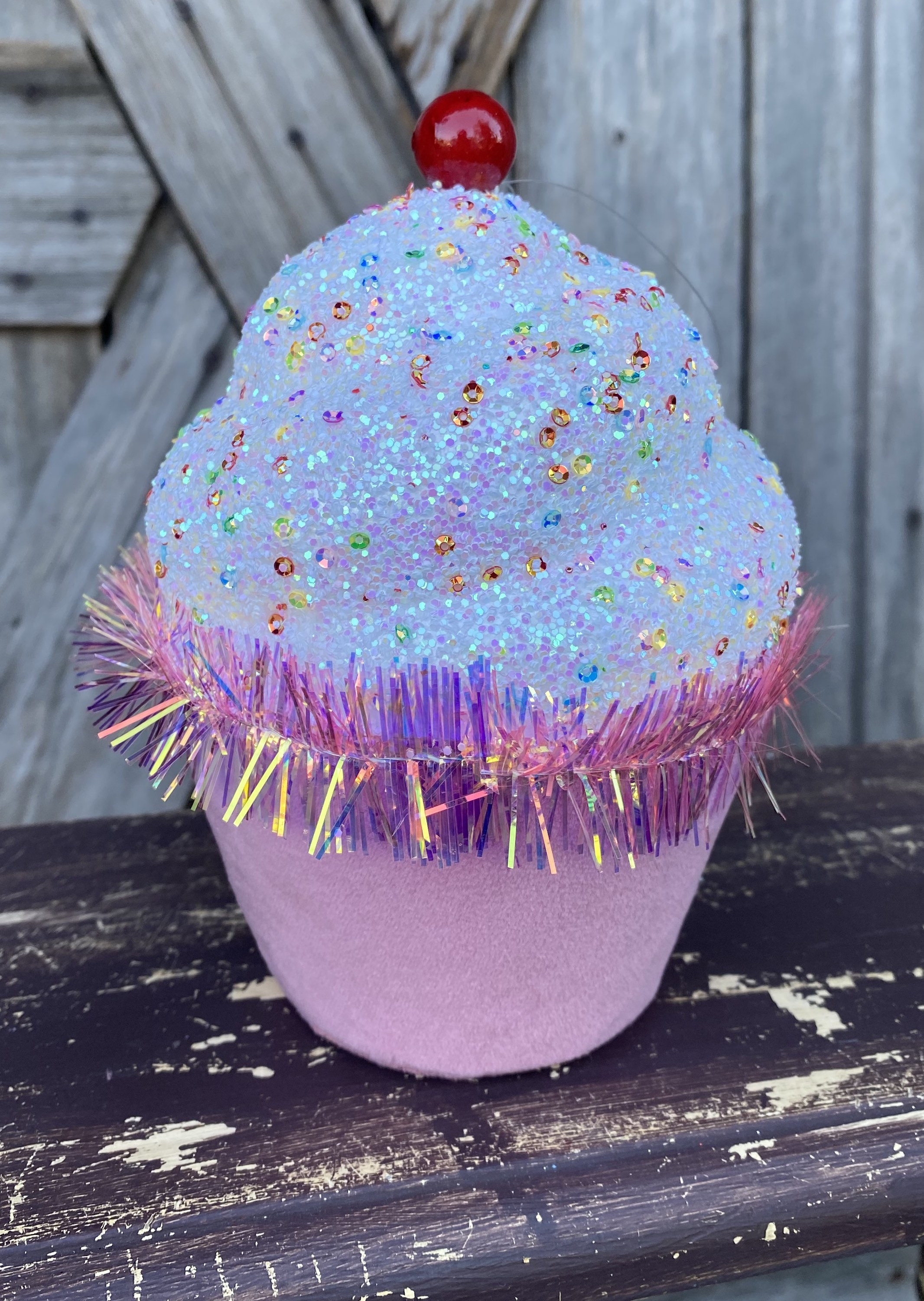 Large Sprinkle Cupcake Ornament