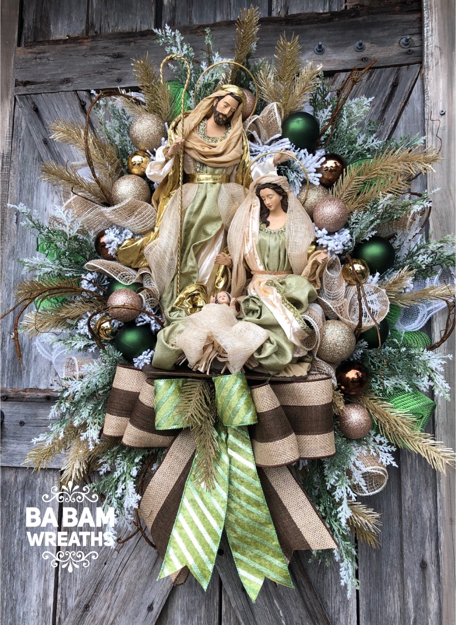 Christmas Wreath, Christmas Swag, Jesus Wreath, Nativity Wreath