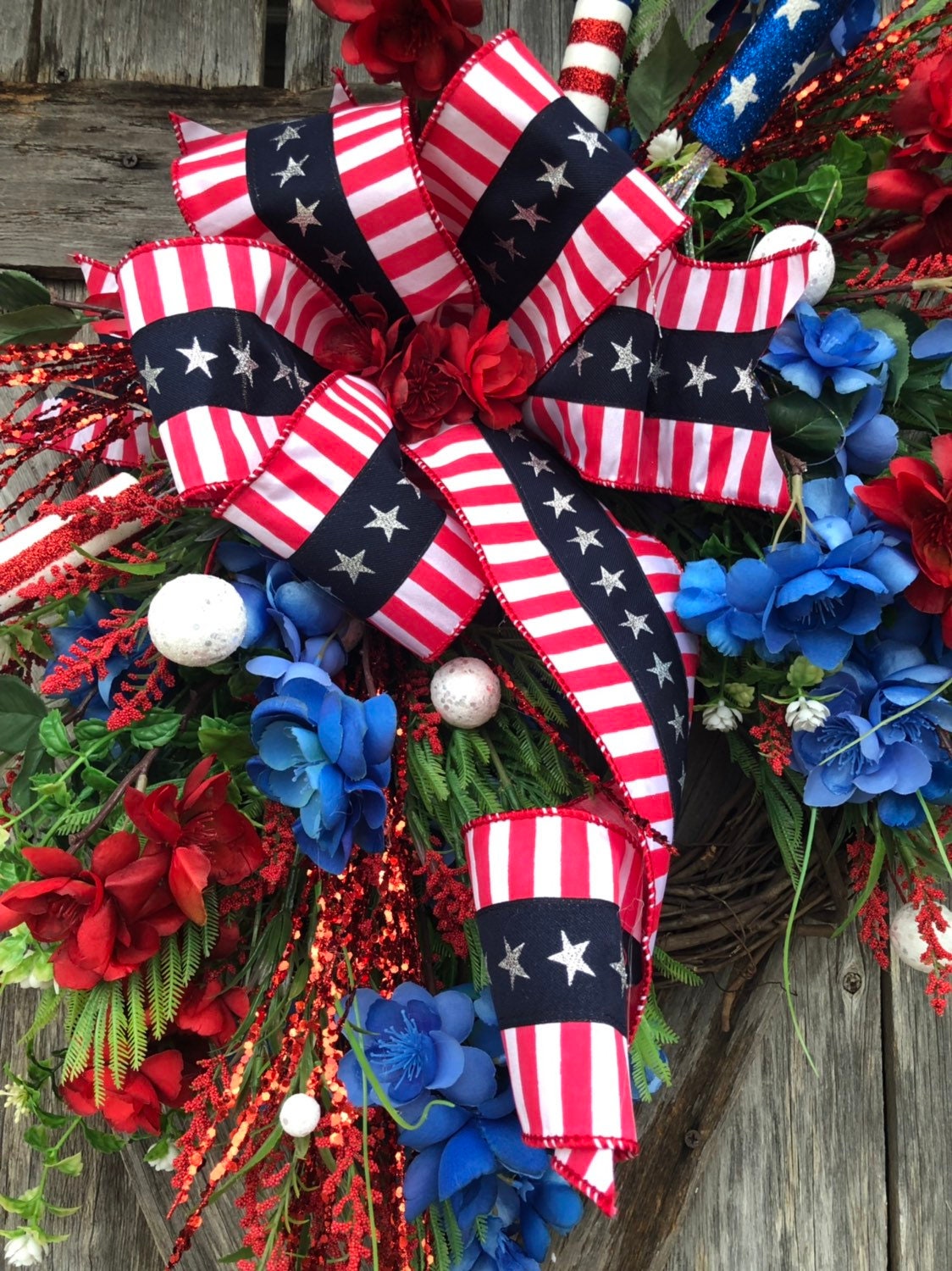 Patriotic Wreath for Front Door Summer Wreath Front Door Wreaths