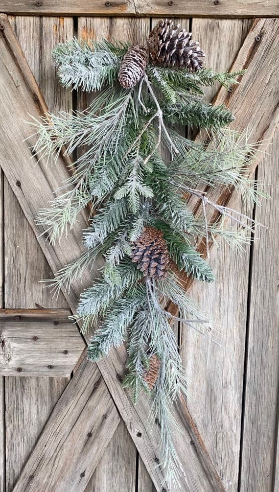32 Inch Birch Branch Pine Teardrop Form