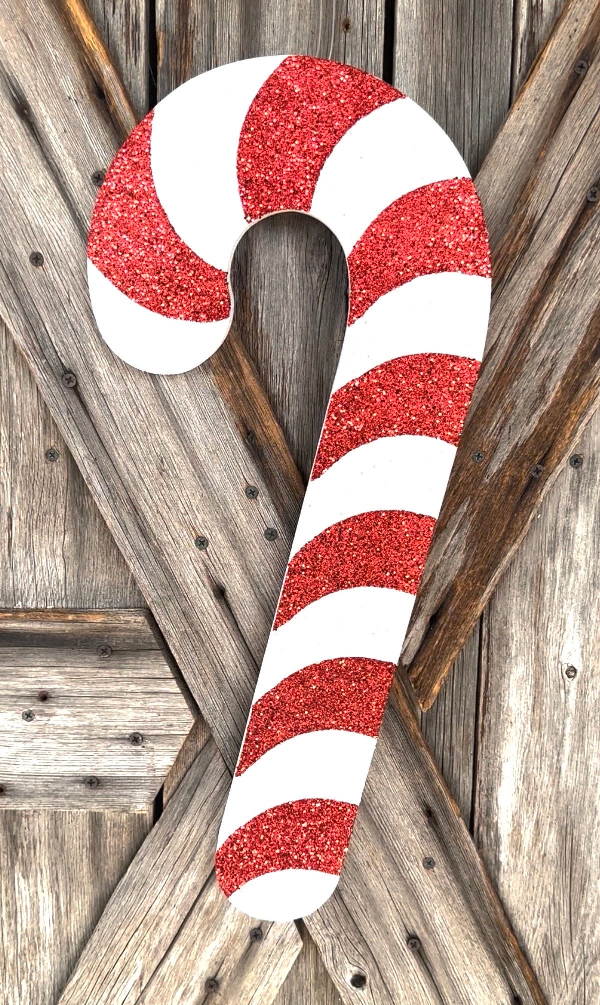 Giant Red & White Glitter Candy Cane or Sweet Christmas Tree