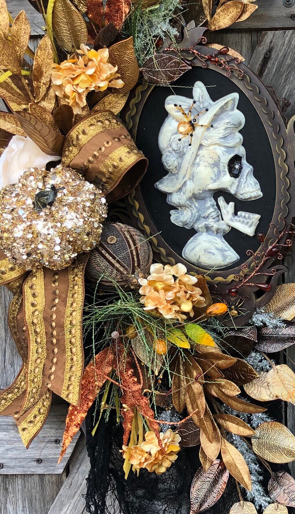 halloween skeleton wreath decor door hanging