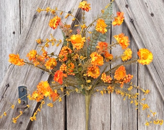 Orange Mixed Wild Berry Floral Spray , Wreath Supply, Floral