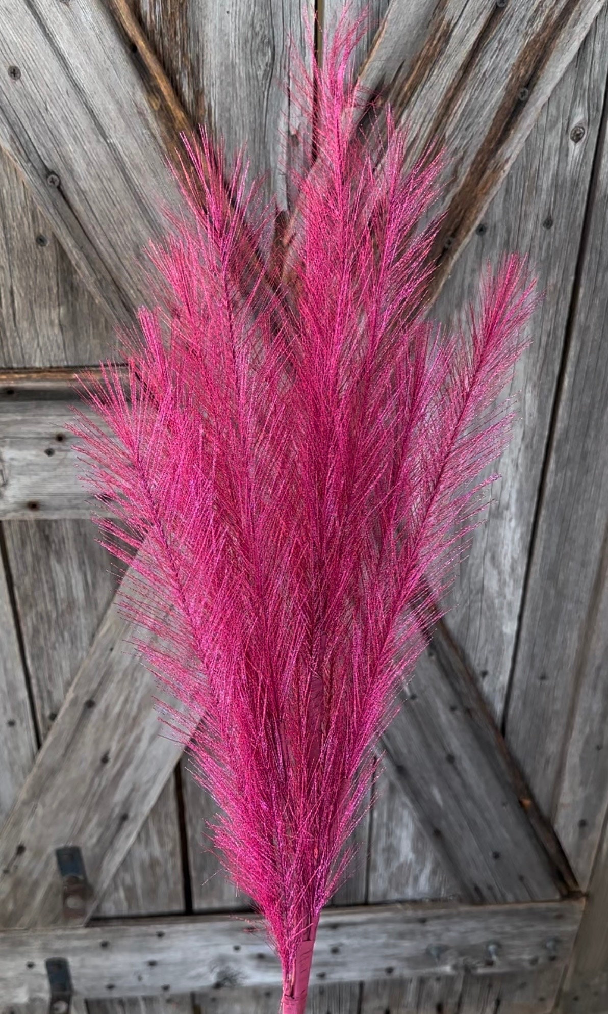 Hot Pink Pampas Grass Spray, Wreath Supply, Floral