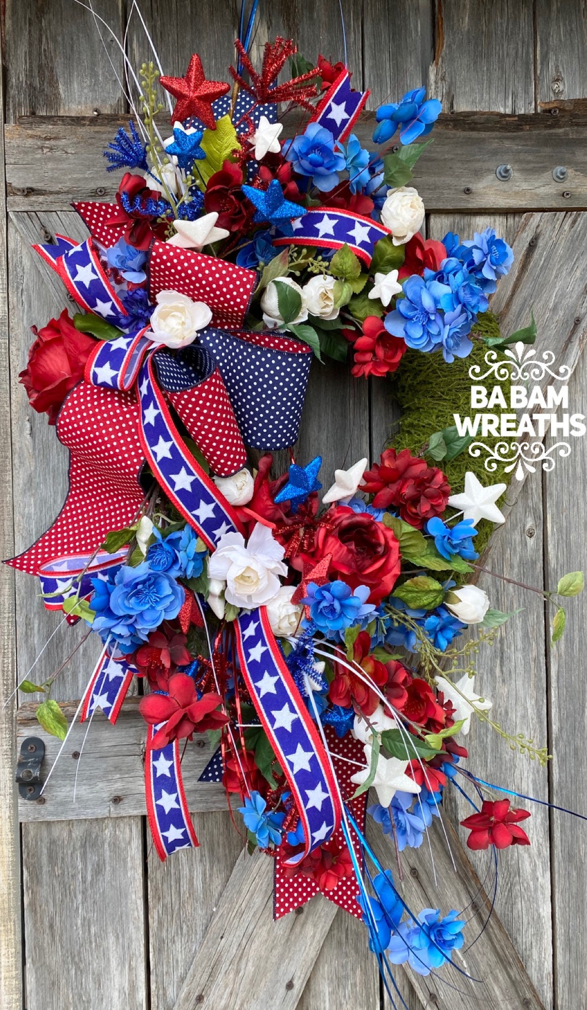 Patriotic Wreath for Front Door Summer Wreath Front Door Wreaths