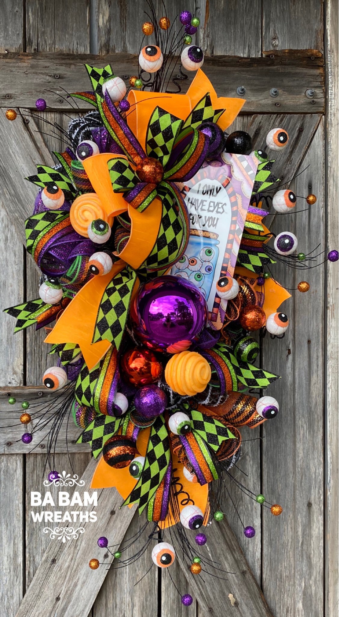 Halloween Wreath, Ghost Wreath, Halloween Decor, Halloween Swag, Fall