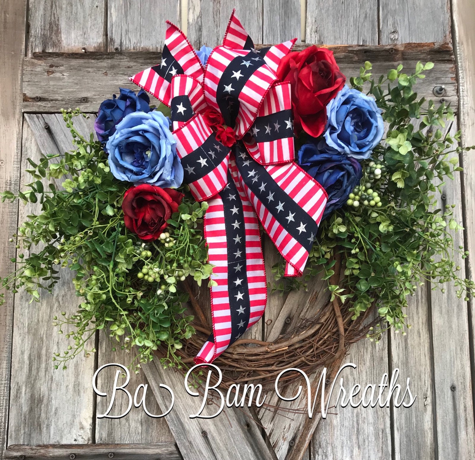 Patriotic Wreath for Front Door Summer Wreath Front Door Wreaths