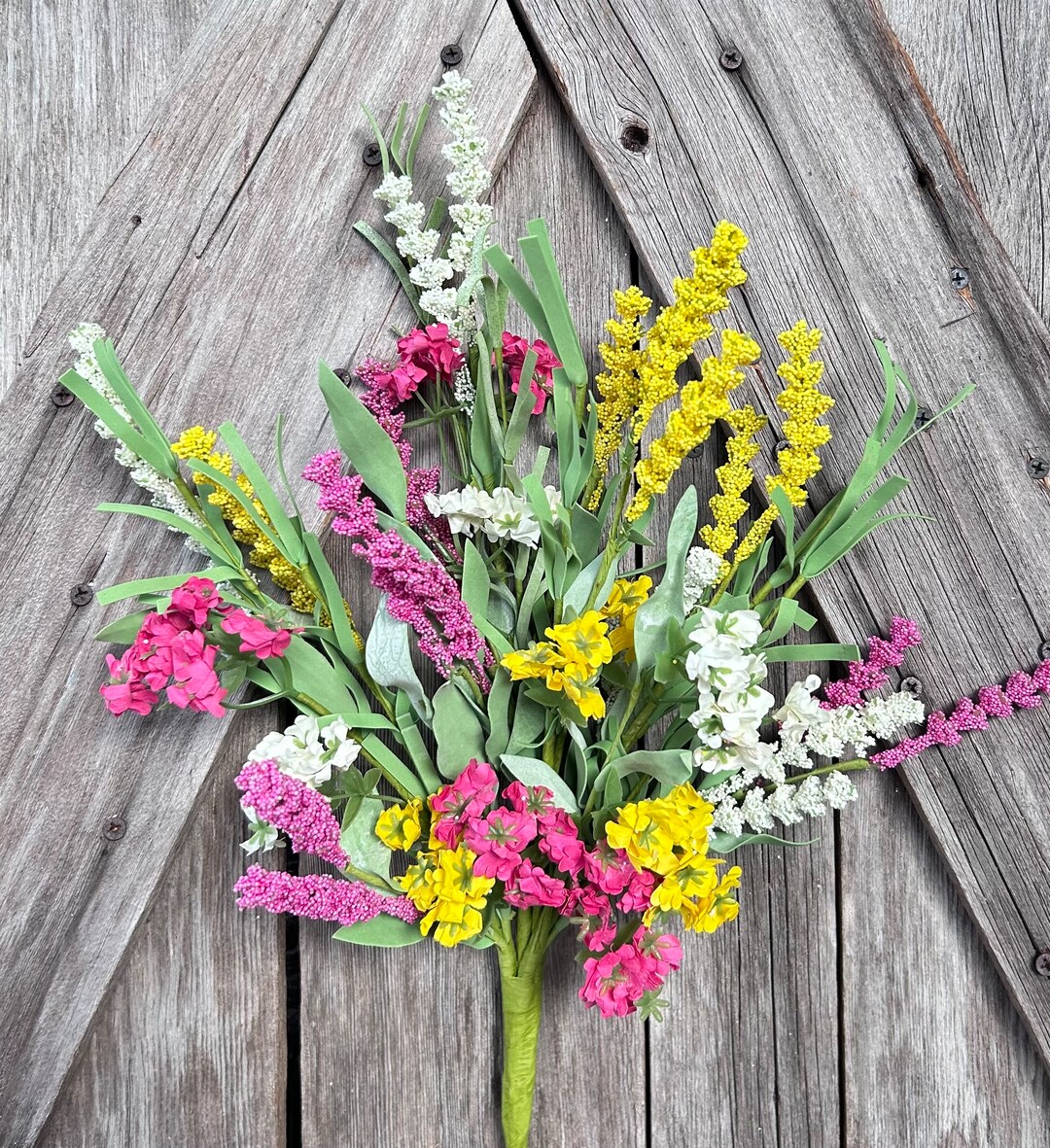 Pink Yellow Heather Hawthorne Pick , Wreath Supply, Floral Etsy