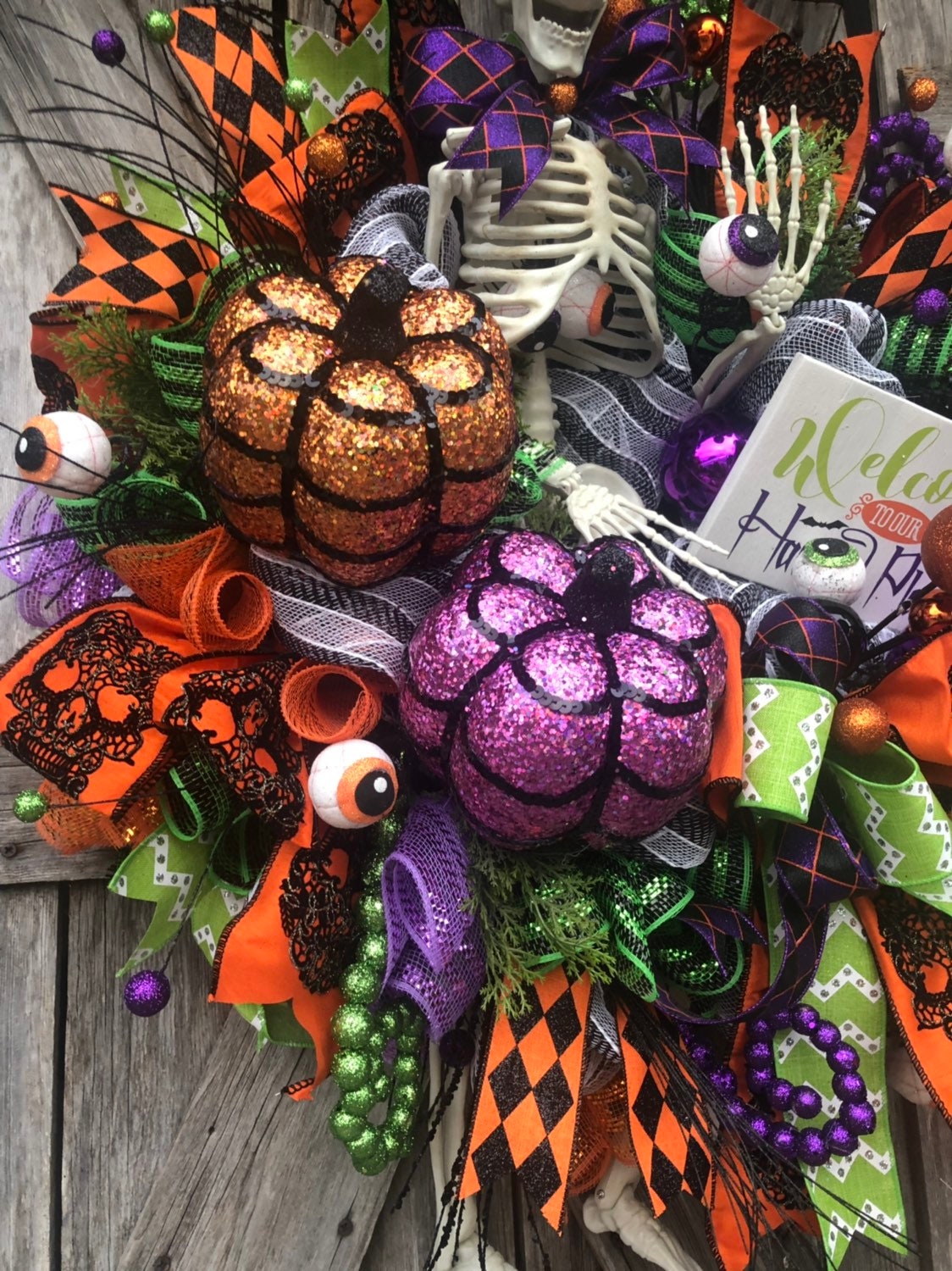 Mr. Bones, Skeleton Wreath, Skeleton Decor, Halloween Wreath, Halloween