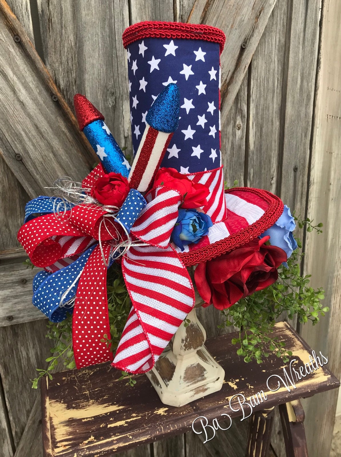 Patriotic Floral, Patriotic Arrangement, Patriotic Centerpiece