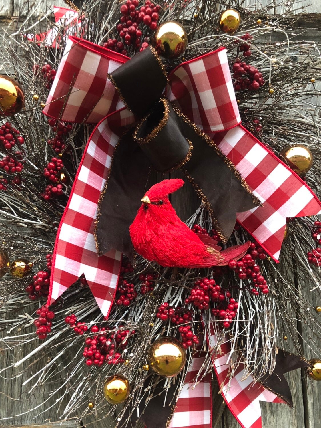 Cardinal Wreath, Winter Wreath, White Christmas, Christmas Floral