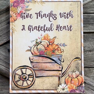 Dar gracias, Letrero de otoño, Decoración de otoño, Arte de pared de otoño
