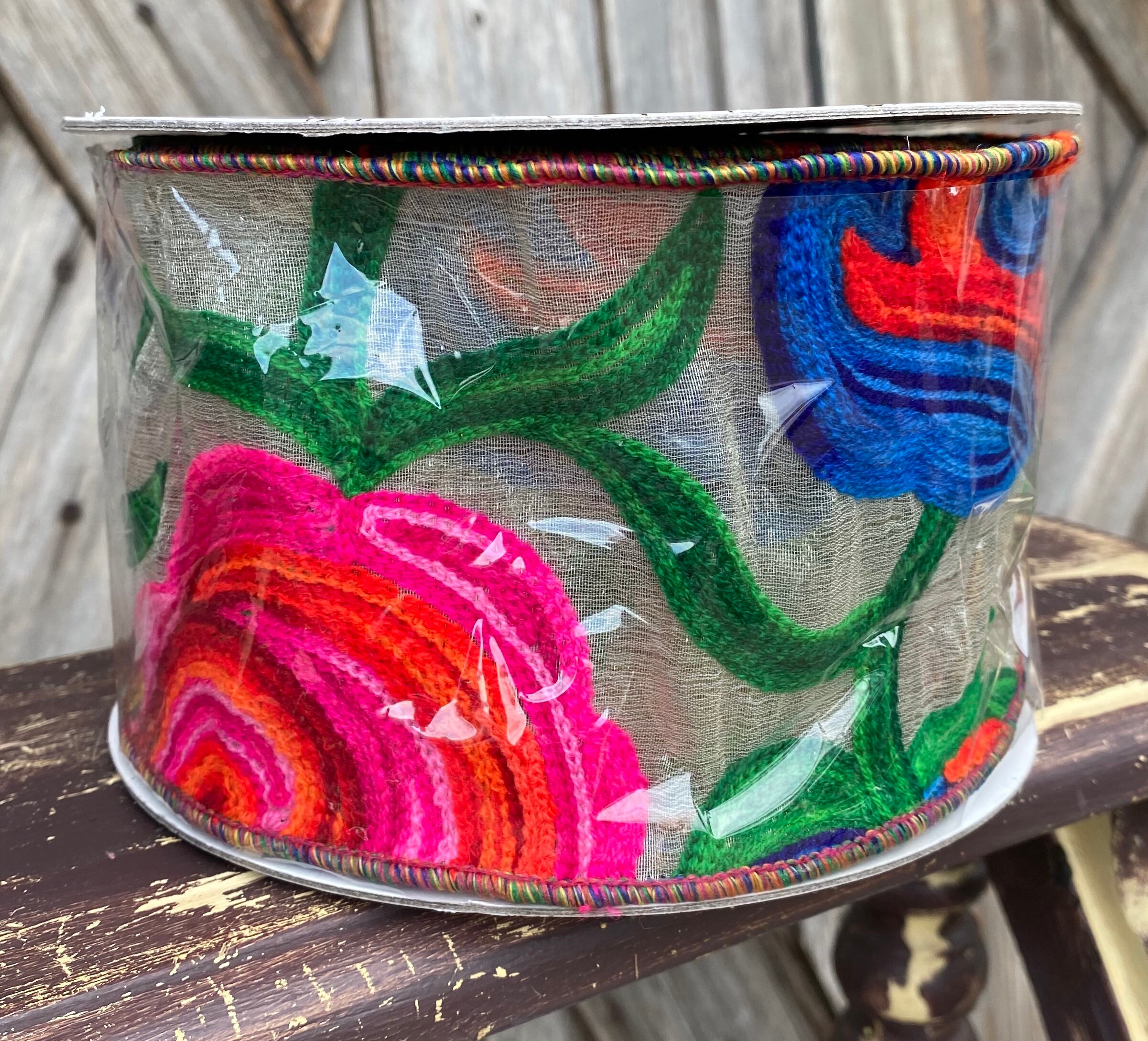 Wired Ribbon ~ 2.5 Inch Ribbon ~ Bright Floral Ribbon ~ 10 Yards