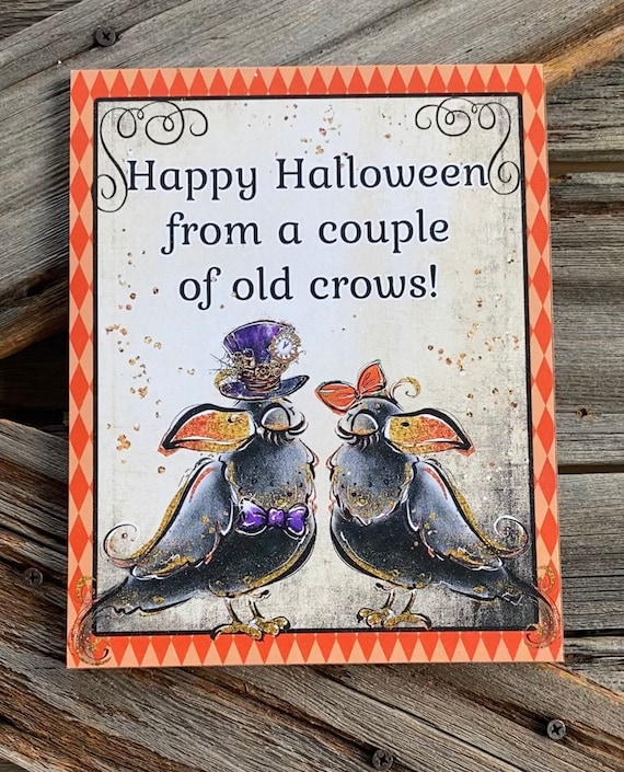 Happy Halloween Crows, Halloween Sign, Halloween Decor, Halloween Wall Art