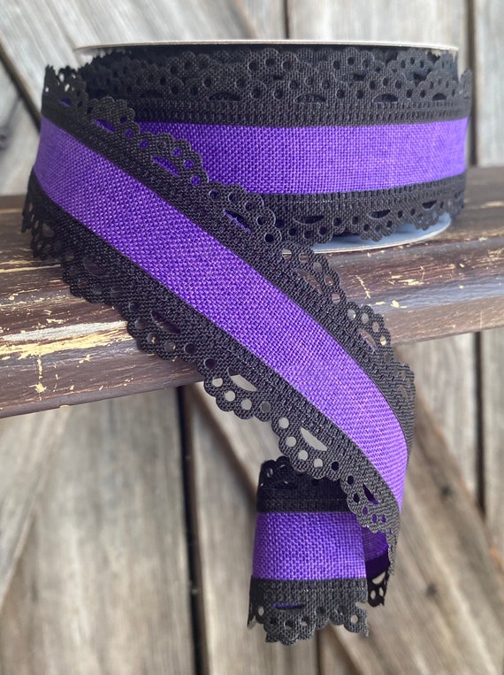 10 Yards, Scallop Purple Ribbon