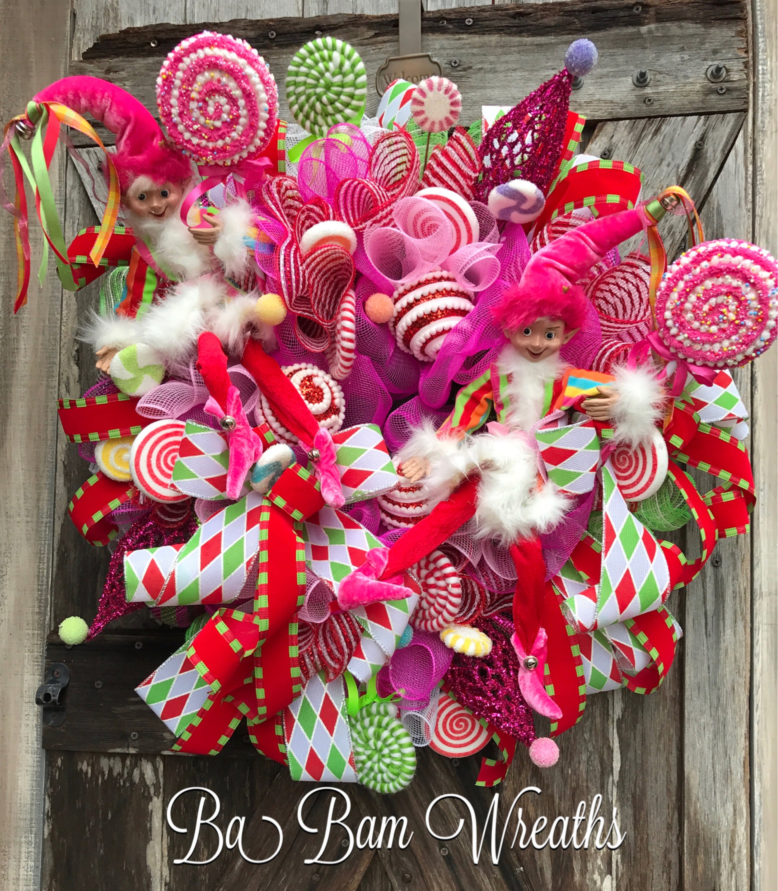 Reserved for Tim, Candyland Wreath, Candyland Decor, Christmas Wreath