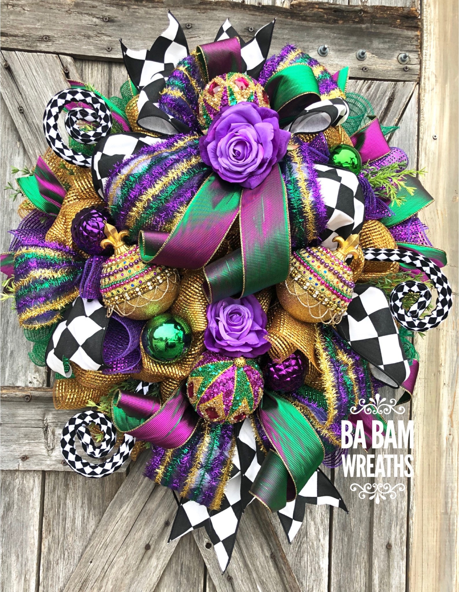 bead mardi gras wreath