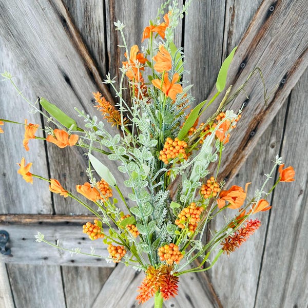 Orange 60919 Spray , Wreath Supply, Floral