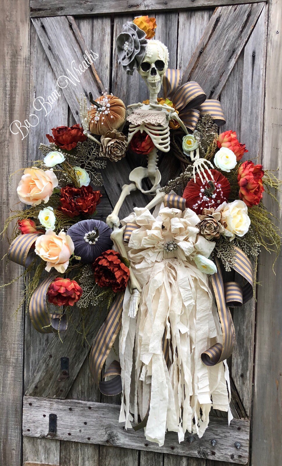 Vintage Halloween, Skeleton Wreath, Skeleton Decor, Halloween Wreath