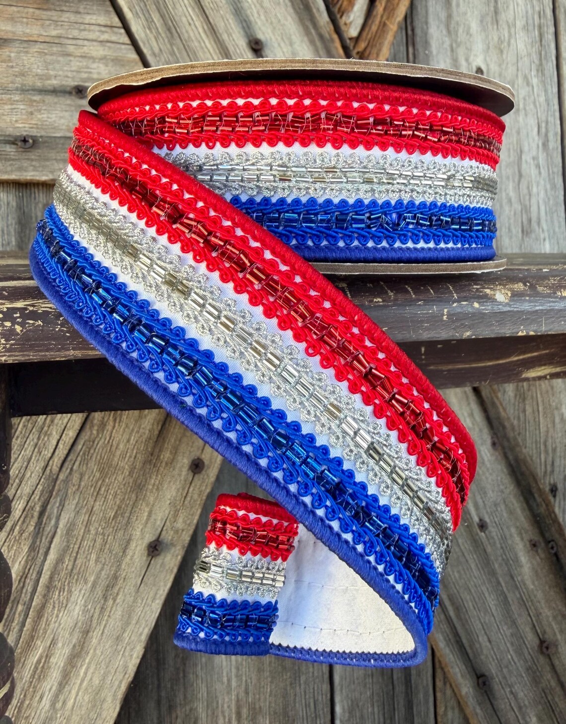 Red White and Blue Trimming Wired Ribon, 1.5 Inch - Etsy