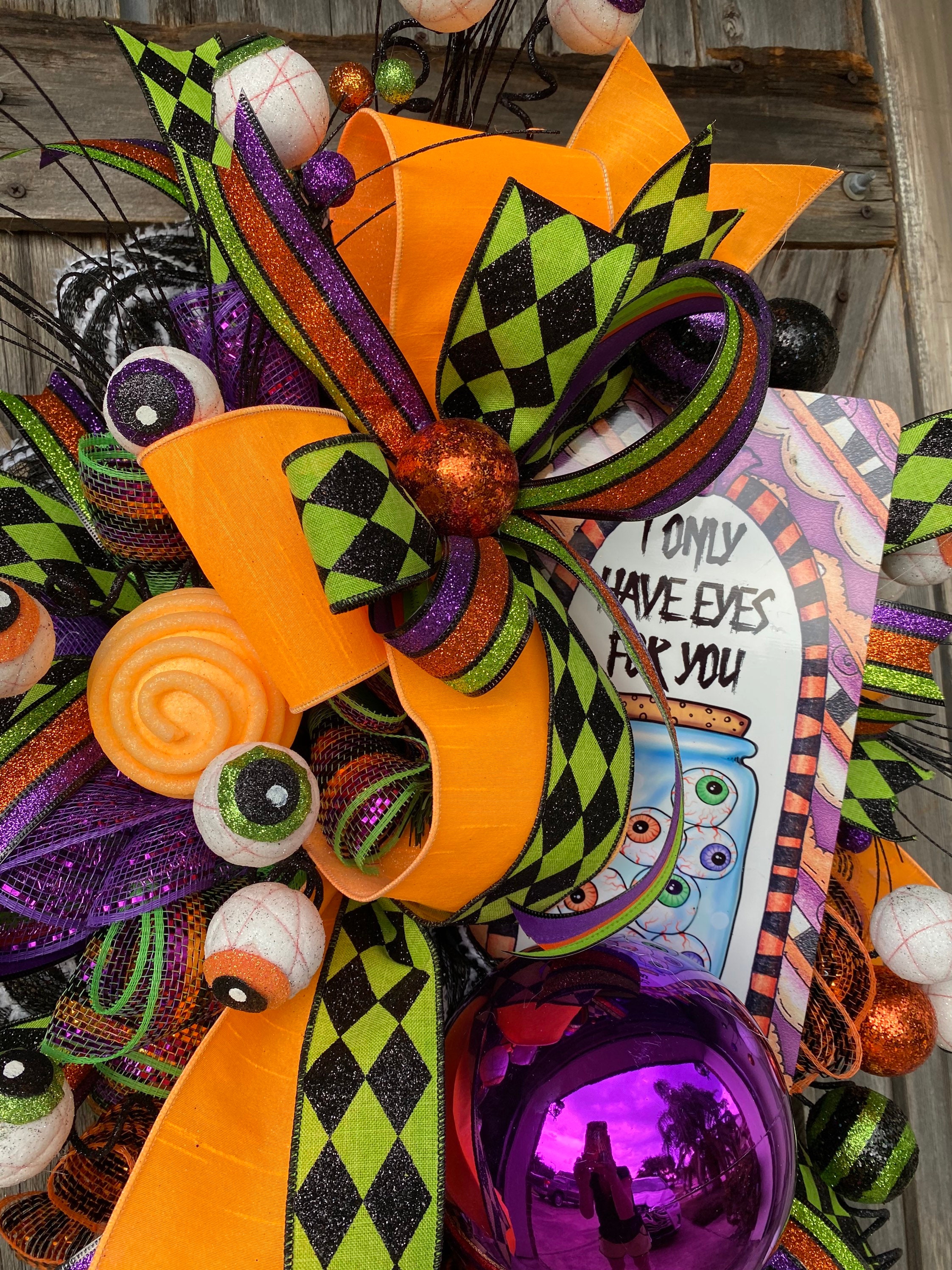 Halloween Wreath, Ghost Wreath, Halloween Decor, Halloween Swag, Fall