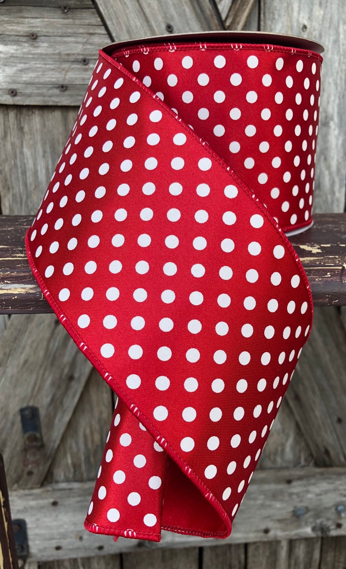 Wired Ribbon 4 Inch Ribbon Red Ribbon 10 Yards