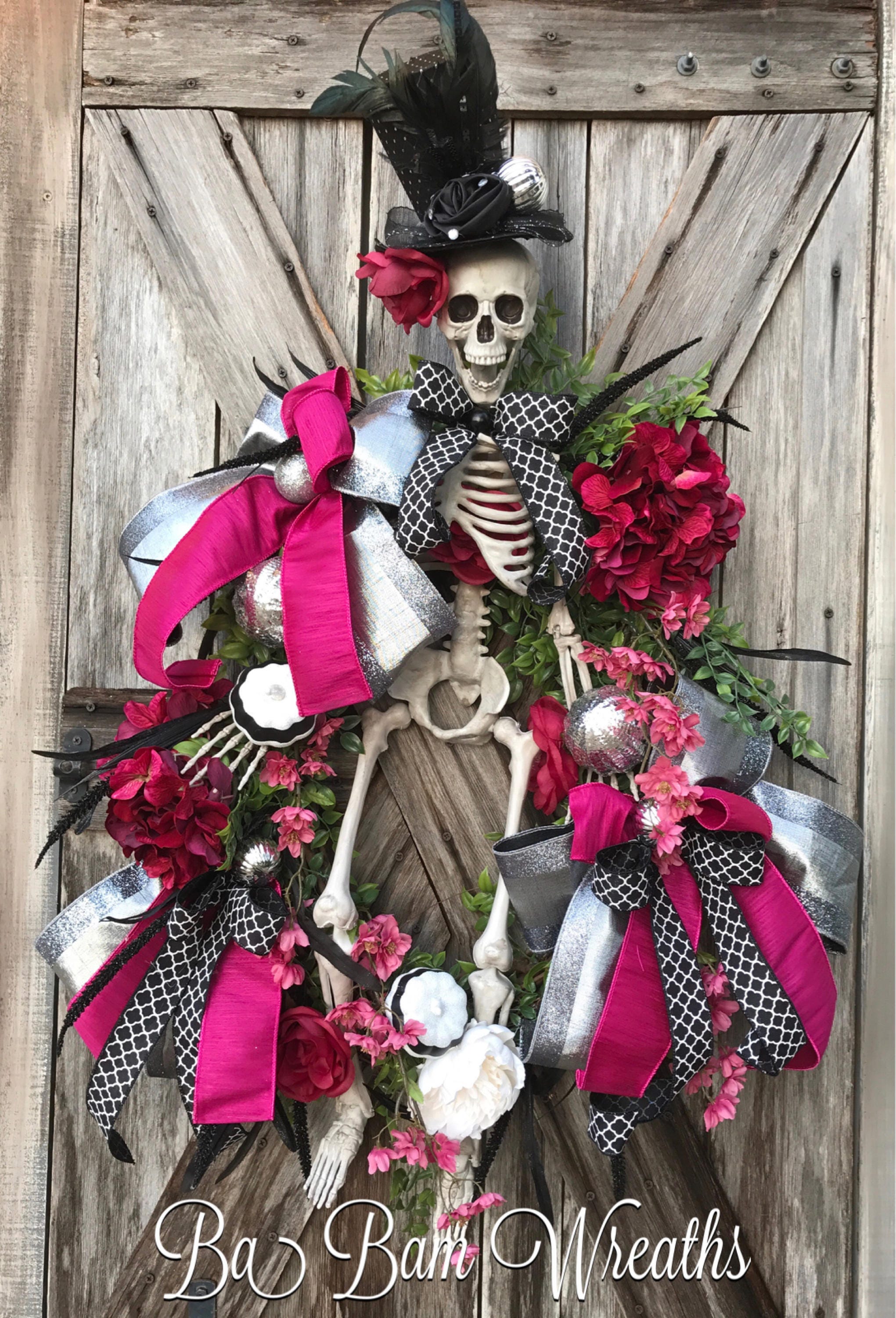 Mr. Sexy Bones, Skeleton Wreath, Skeleton Decor, Halloween Wreath