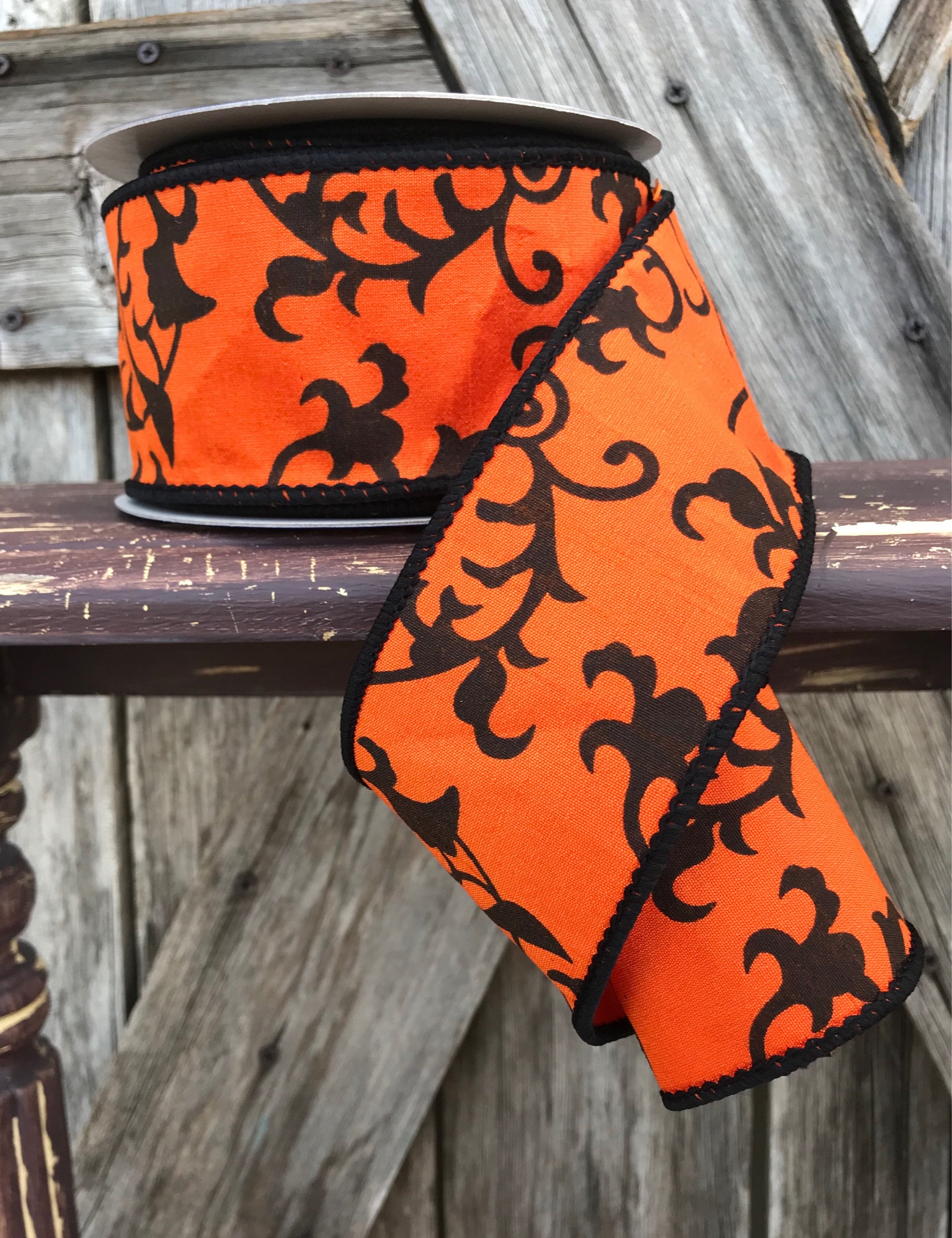 Wired Ribbon ~ 4 Inch Ribbon ~ Halloween Ribbon ~ 3 Yards