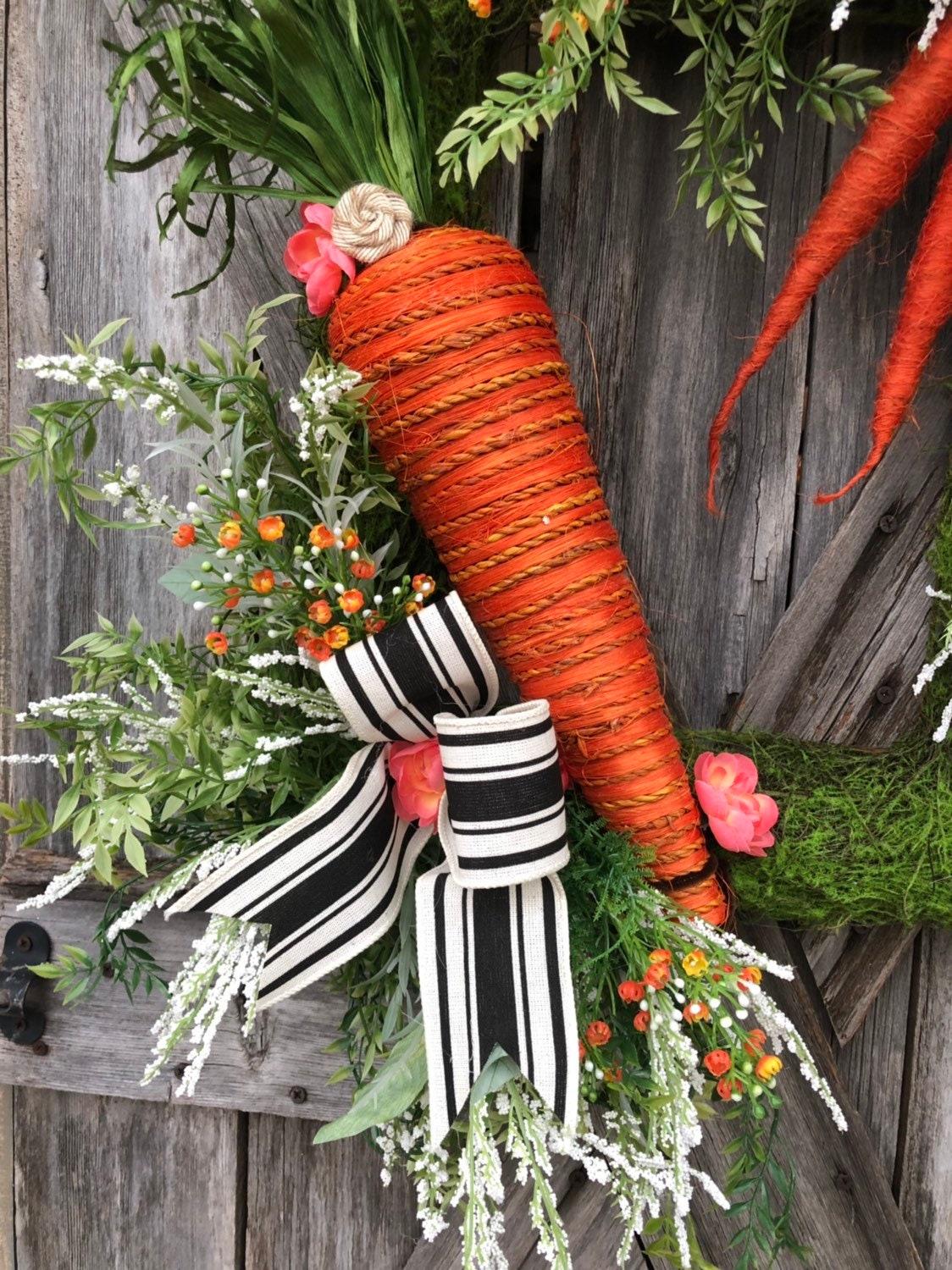 Easter Wreath, Spring Wreath, Front Door Wreath, Country Carrot